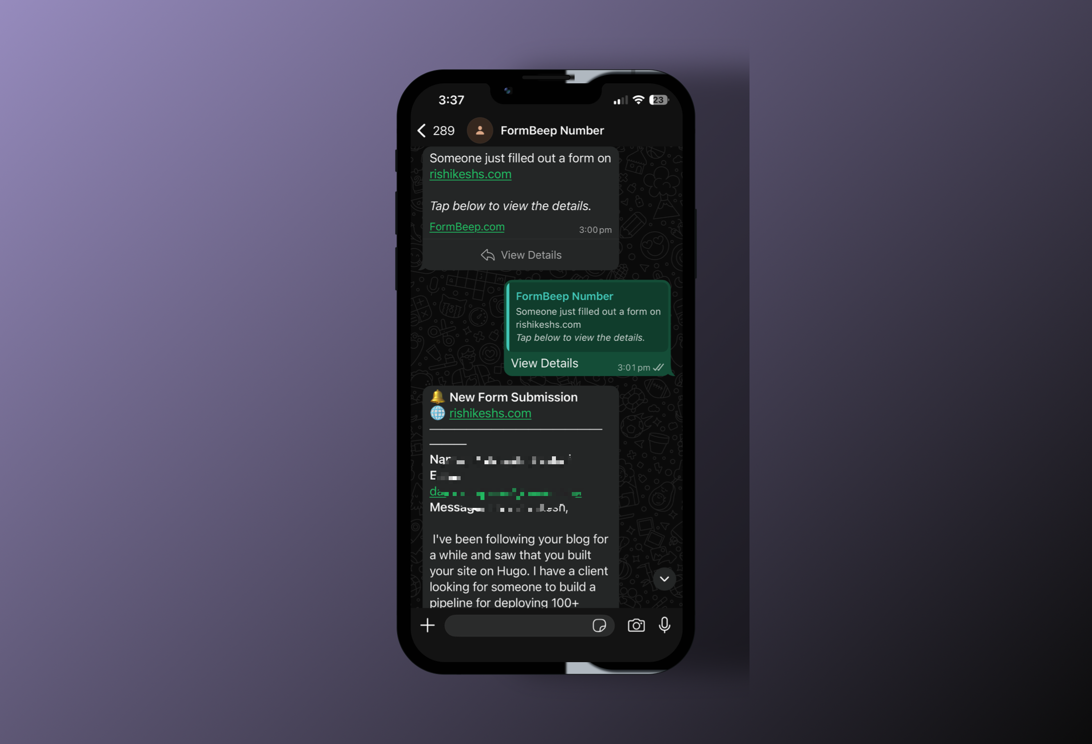 WhatsApp Notification