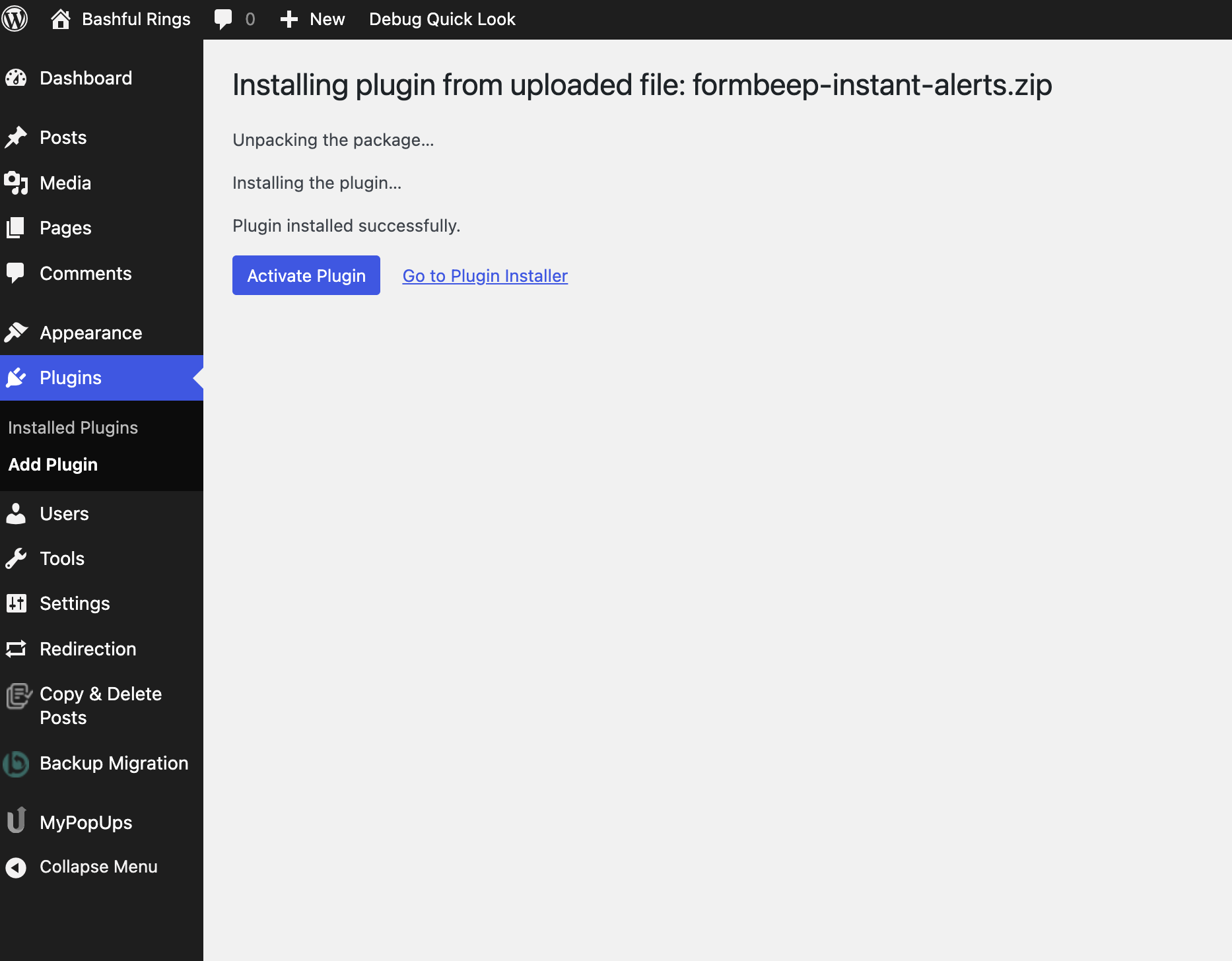 Upload WordPress Plugin